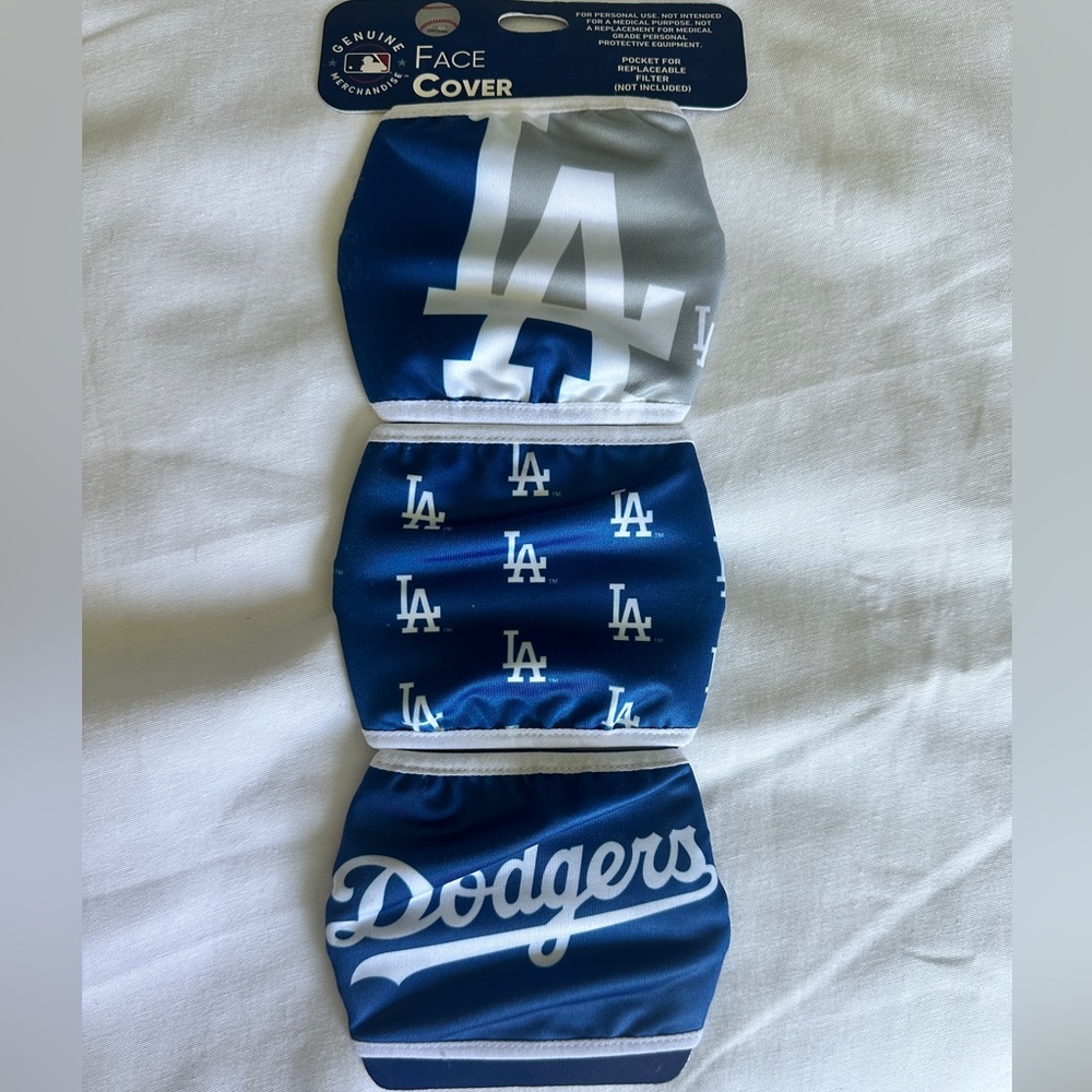MLB Dodgers Blue and White Face Masks Set